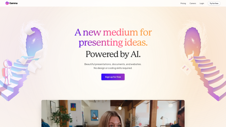 Made with Gamma. A new medium for presenting ideas, powered by AI.