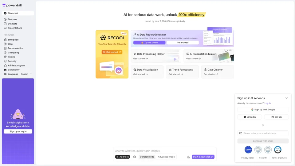 Powerdrill- Swift Insights from Knowledge and Data