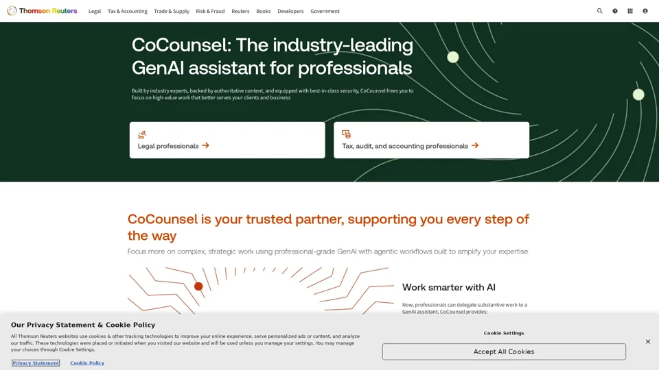 CoCounsel: One GenAI assistant for professionals  | Thomson Reuters