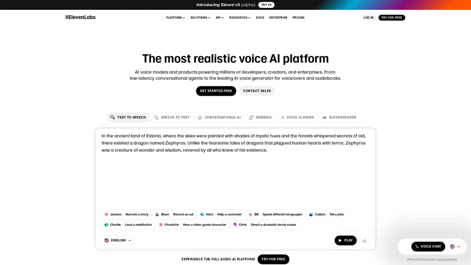 Free Text to Speech & AI Voice Generator | ElevenLabs