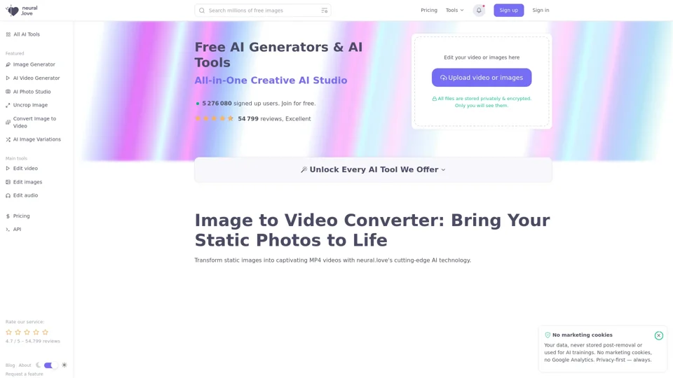 Free AI Generators & AI Tools | neural.love