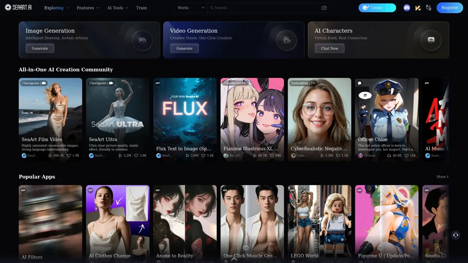AI Creativity Community for Art, Video, Chat & Tools - SeaArt AI