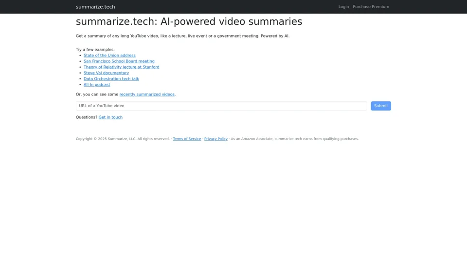 SummarizeTech: AI-Powered YouTube Video Summarizer
