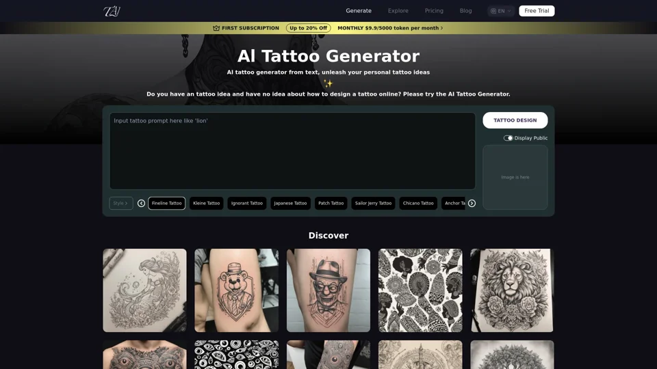 Free AI Tattoo Generator - Design Your Tattoo Online by Advanced AI