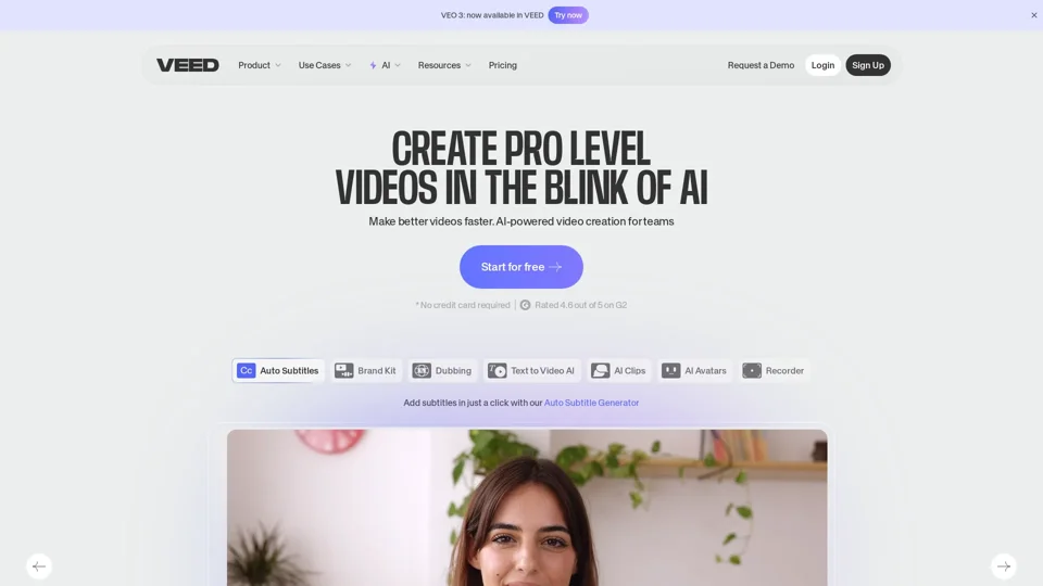 VEED.IO - AI Video Editor - Fast, Online, Free