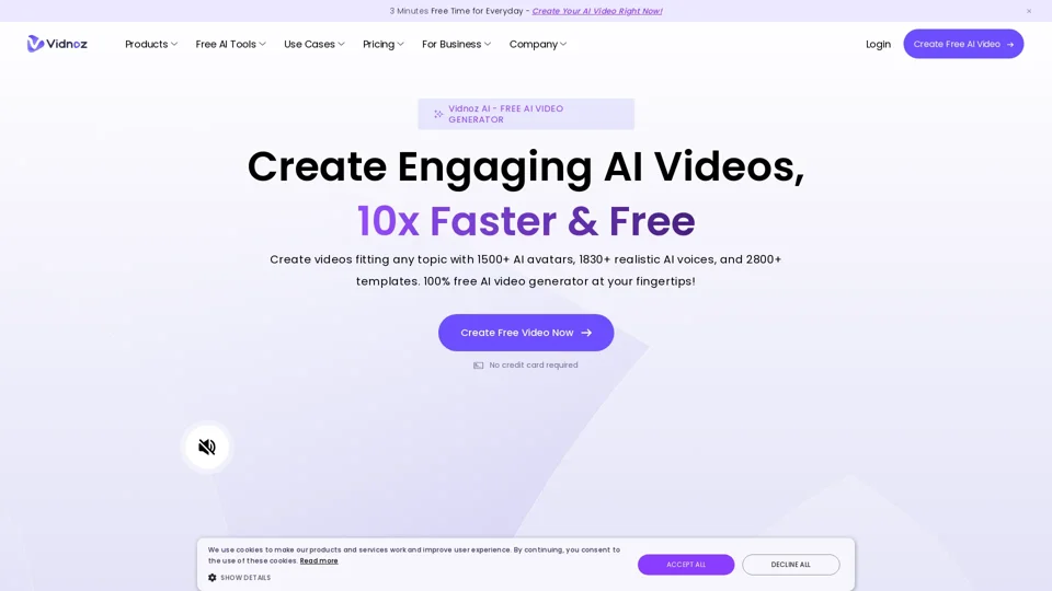Vidnoz AI: Create FREE AI Videos 10X Faster Online