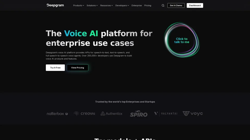 Enterprise Voice AI: STT, TTS & Agent APIs | Deepgram