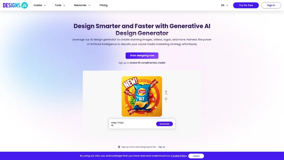 Designs AI - Free Online Logo, Image, AI Chat Videos & Voice Generator