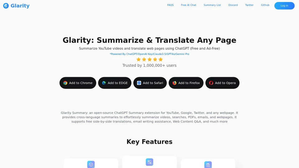 Glarity - Free ChatGPT YouTube Summary/Translate Webpage Extension - Your AI Copilot