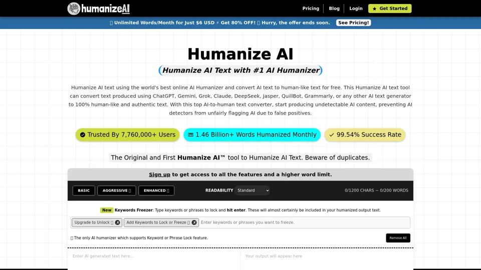 AI Humanizer: #1 Humanize AI Text Tool | Free Unlimited Words