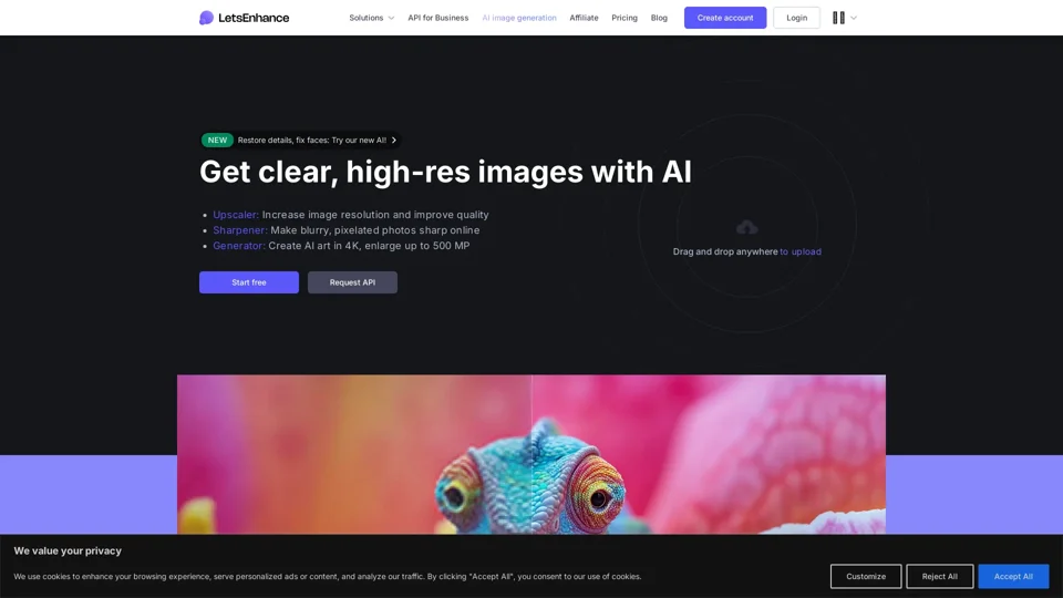 LetsEnhance: Image quality AI - make photos HD/4k & more online