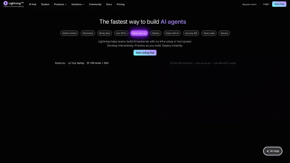 Lightning AI | Idea to AI product, ⚡️ fast.