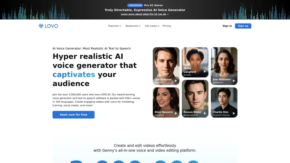 LOVO: Free AI Voice Generator & Text to Speech