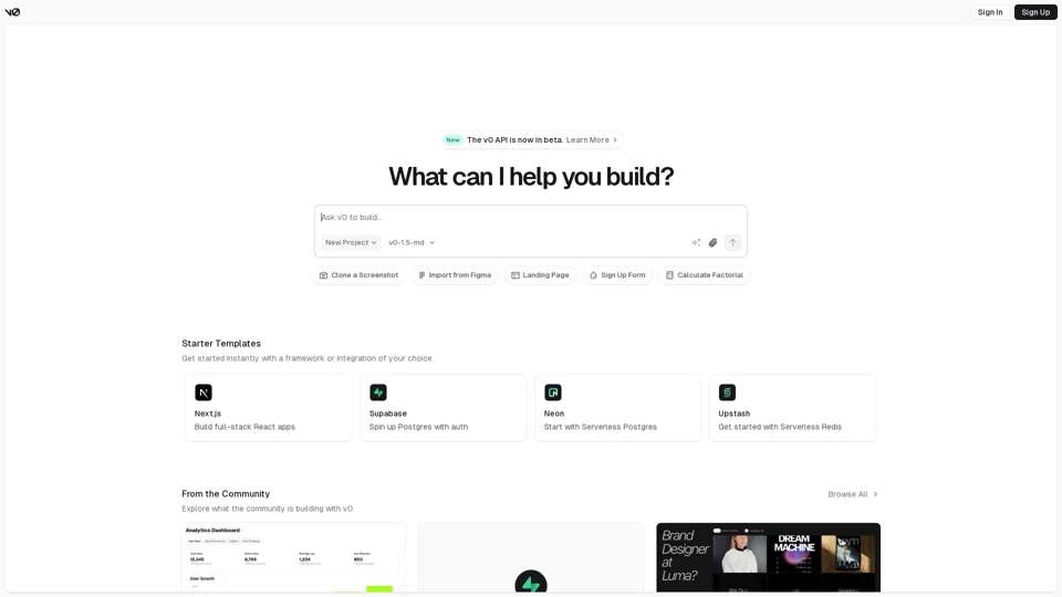V0.dev: Accelerating Development Workflows