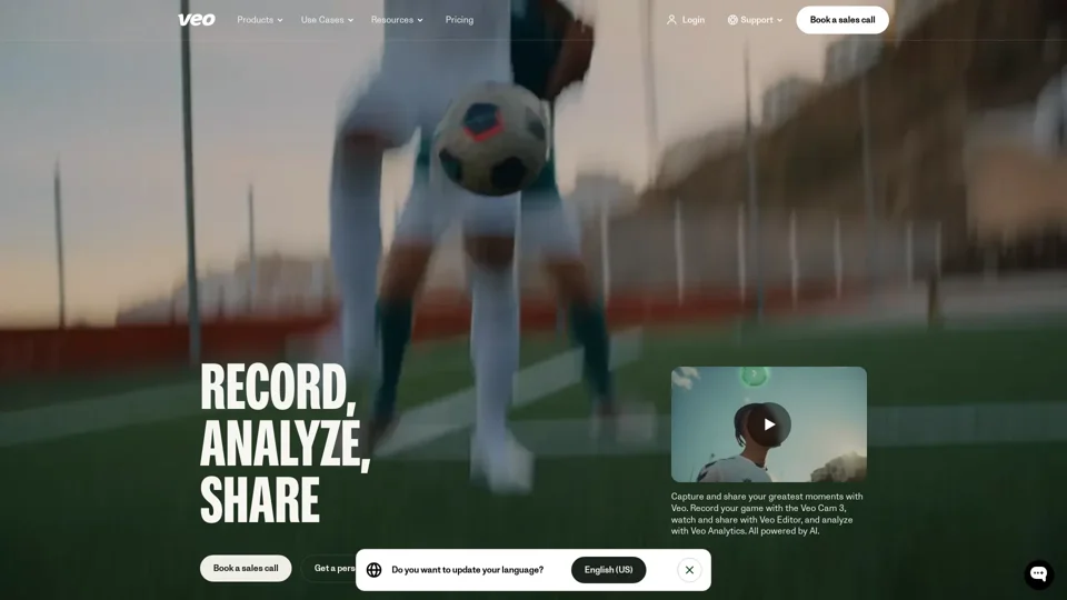 Sports Tracking Camera: Record & Analyse Matches | Veo