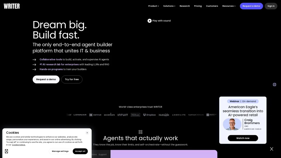 WRITER - End-to-end agent builder platform that unites IT & business