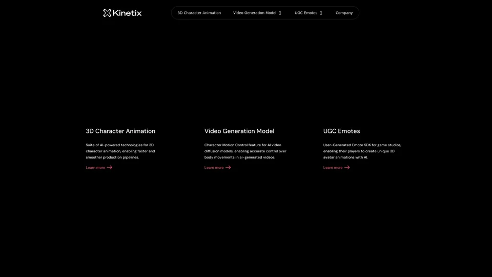 Kinetix | AI Technologies for Character Animation Kinetix | AI Technologies for Character Animation
