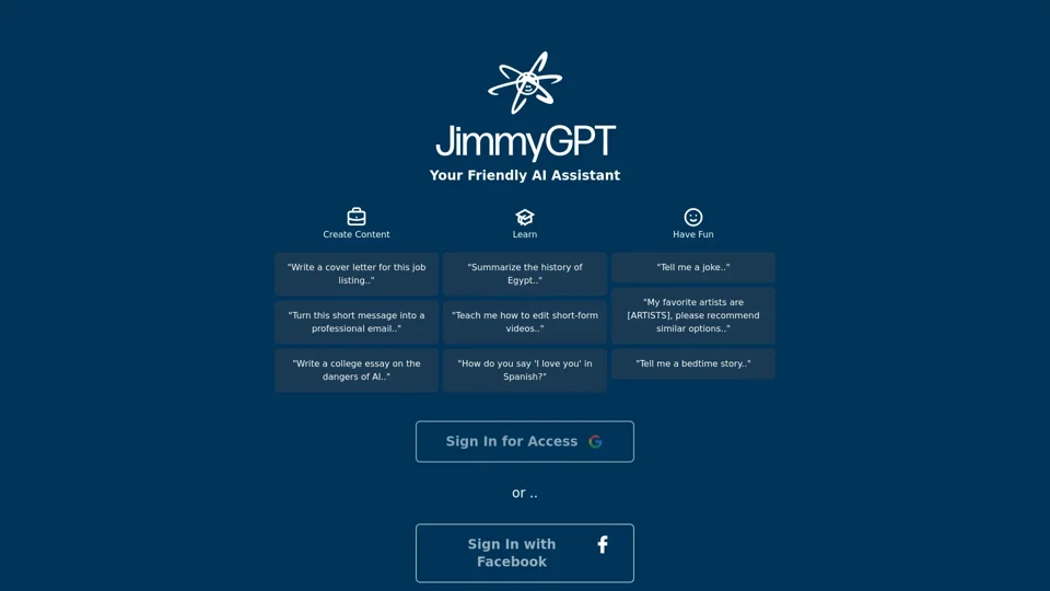 JimmyGPT: AI-powered Conversational Experience Enhancer JimmyGPT: AI-powered Conversational Experience Enhancer