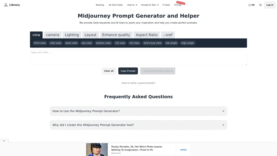 Free Midjourney Prompt Generator and AI Helper: Best prompt tool