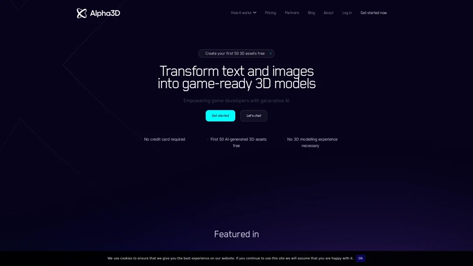 Transform text and 2D images into 3D assets with generative AI for free - Alpha3D