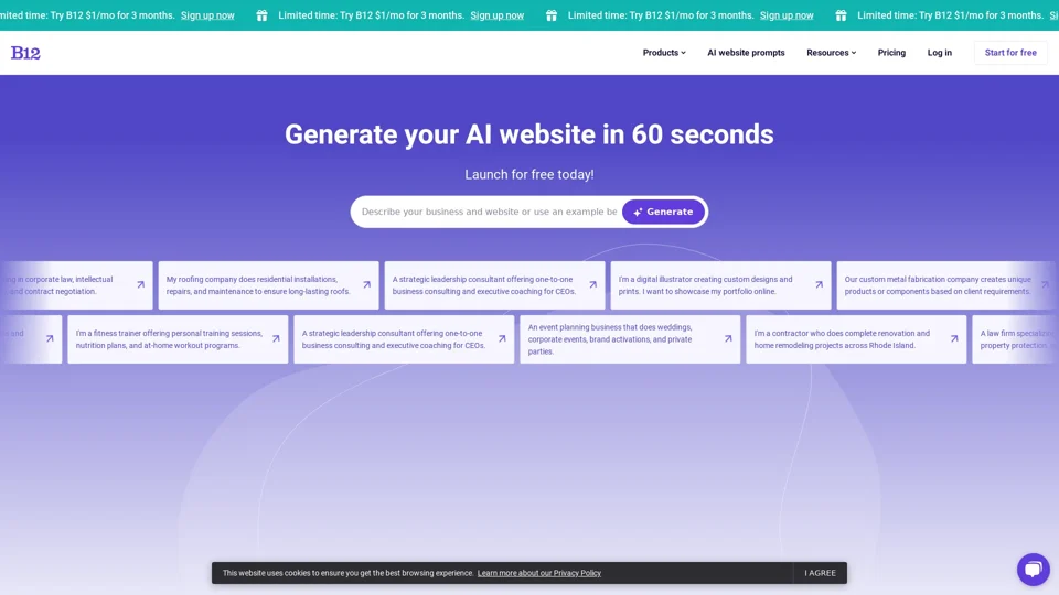 B12: AI-Powered Website Builder & Management Platform