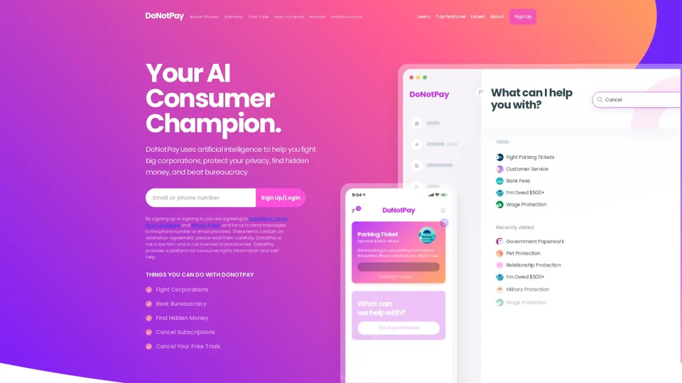 DoNotPay: The World's First Robot Lawyer