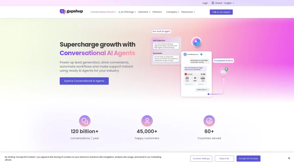 Gupshup - Conversational tools for customer engagement
 - Gupshup