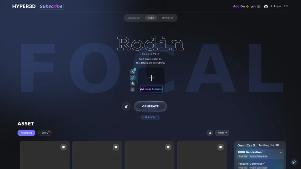 Rodin AI - Free AI 3D Model Generator For Everyone | Instantly Create Stunning 3D Assets, 3D Models, and 3D Objects - Create 3D Designs Powered by AI | Hyper3D