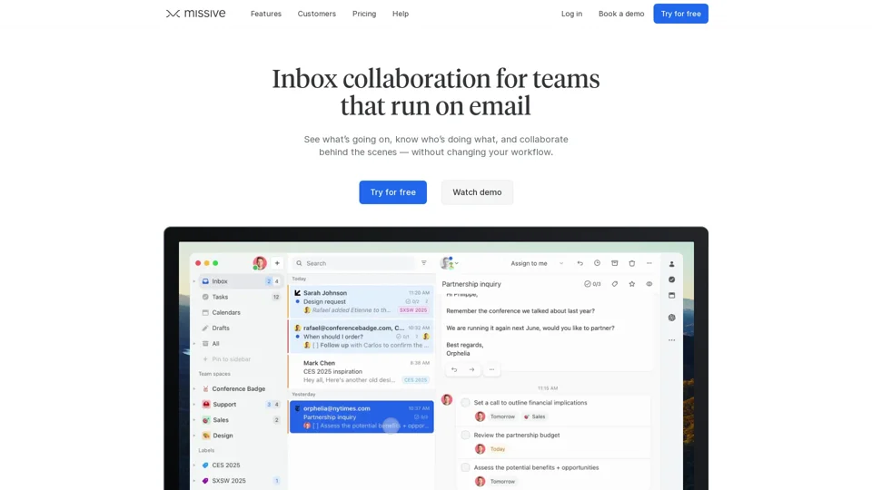 Missive: Streamlined Team Communication and Collaboration Platform Missive: Streamlined Team Communication and Collaboration Platform