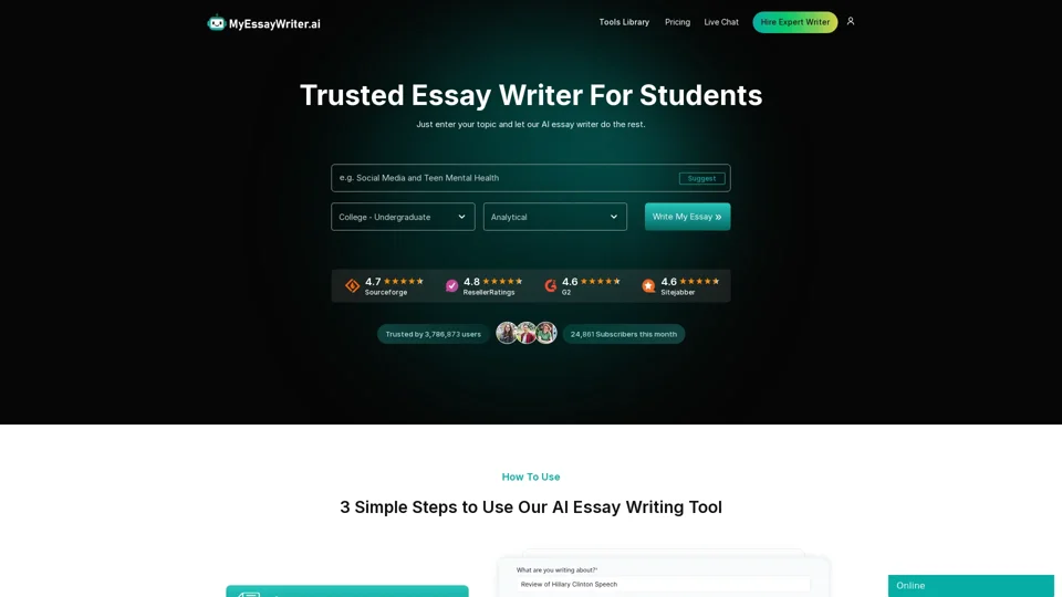AI Essay Writer (try free) | No sign up! - Free Essay Generator