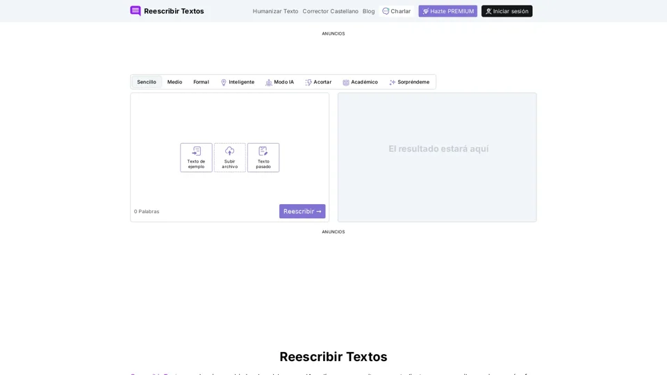 Reescribir Textos - Cambiador de Palabras