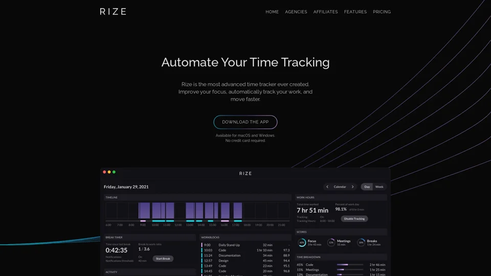 Rize · Maximize Your Productivity