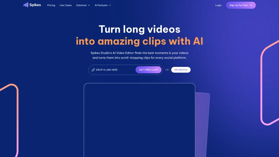 Spikes Studio | Ai clip generator for YouTube Twitch TikTok & Reels