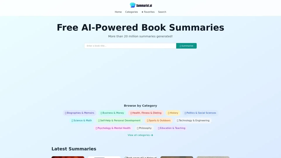 Summarist.ai: Instant Knowledge at Your Fingertips