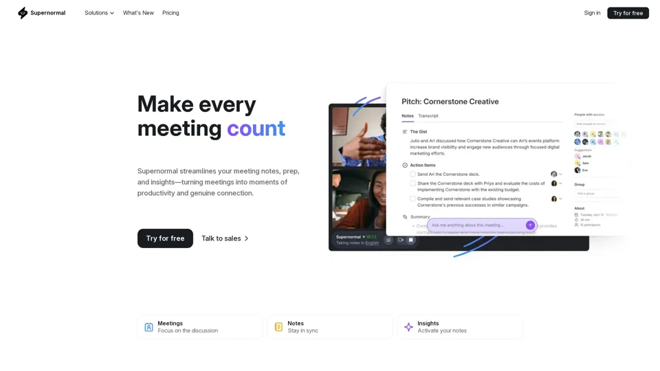 AI-Powered meetings · Supernormal