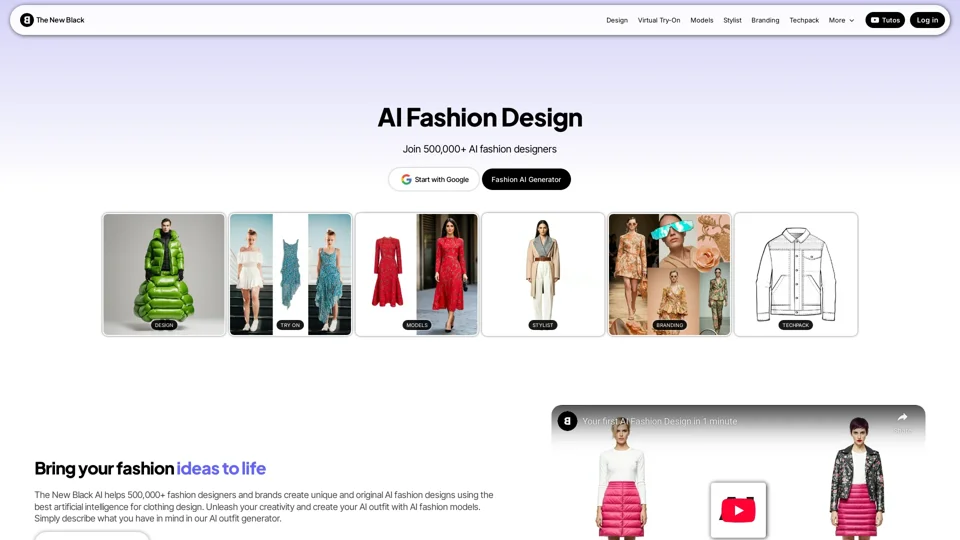 The New Black | AI Clothing Fashion Design Generator