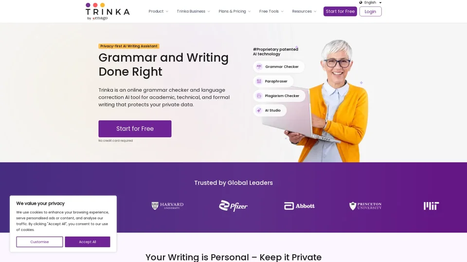 Trinka: AI Writing and Grammar Checker Tool