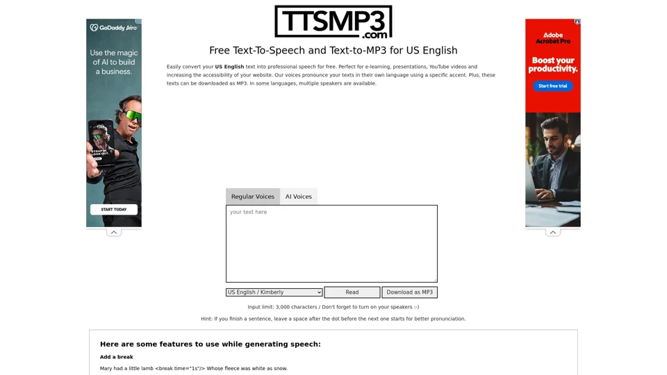 TTSMP3: Effortless Text-to-Speech Conversion