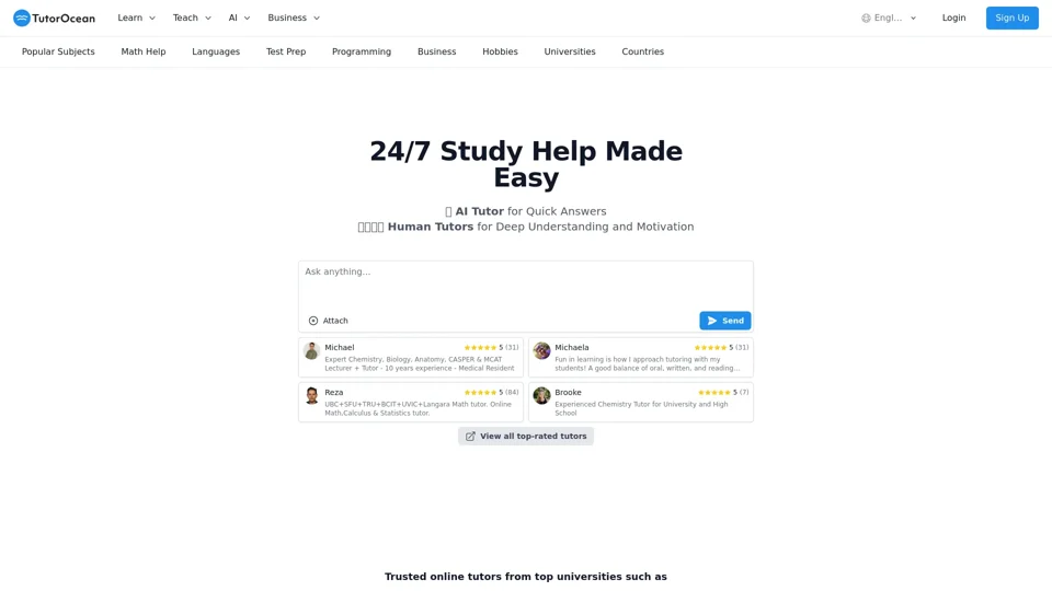 Find Affordable Private Online Tutors and Homework Help & Test Prep - TutorOcean