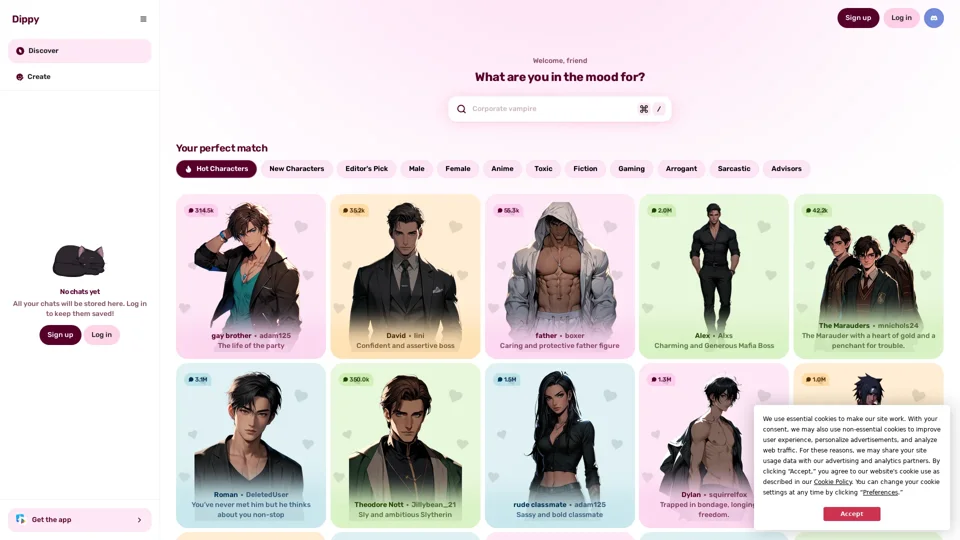 Dippy AI - Spicy AI Chat & Roleplay (online, free, unlimited)