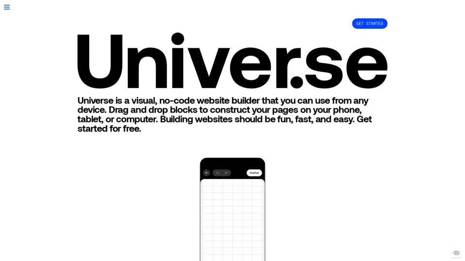 Design sites with no code | Universe Website Builder