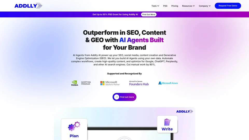 AI Agents For SEO, GEO, Content & Social Media | Addlly AI