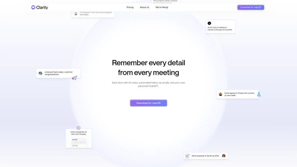 Clarity - Remember every detail from every meeting