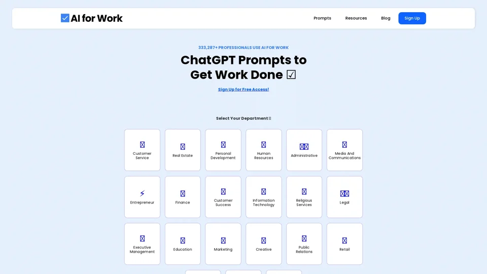 AI for Work | 2000+ Advanced ChatGPT Prompts for Professionals 🤖