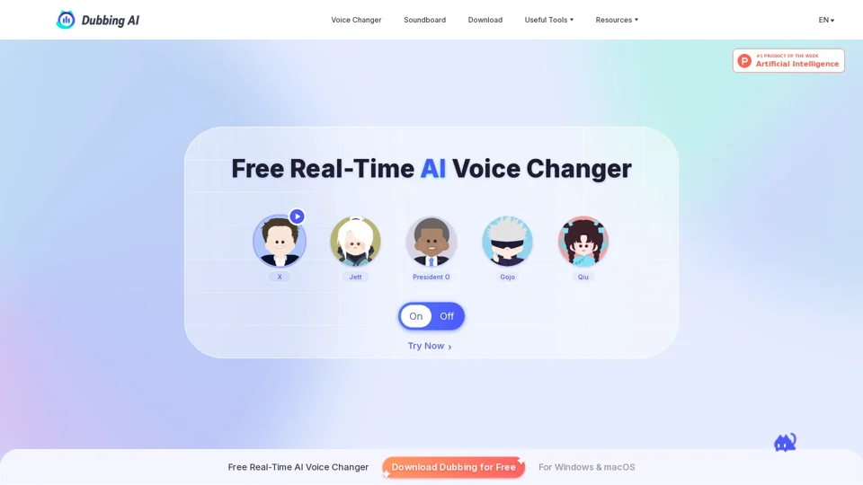 Dubbing AI- AI Voice Changer For Gamers and Streamers