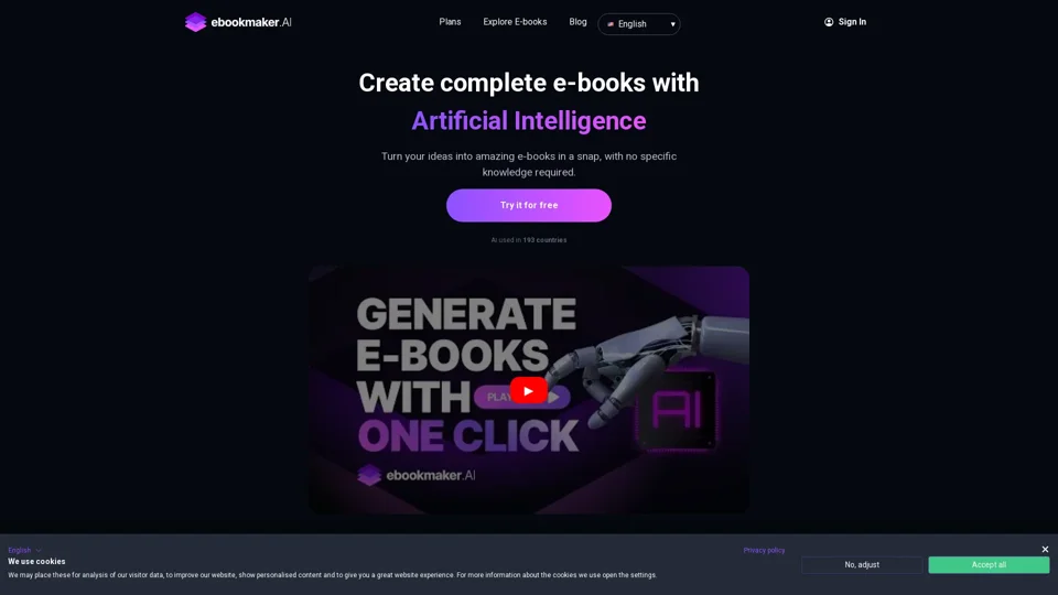 Ebookmaker | Create your personalized E-books with the help of Artificial Intelligence
