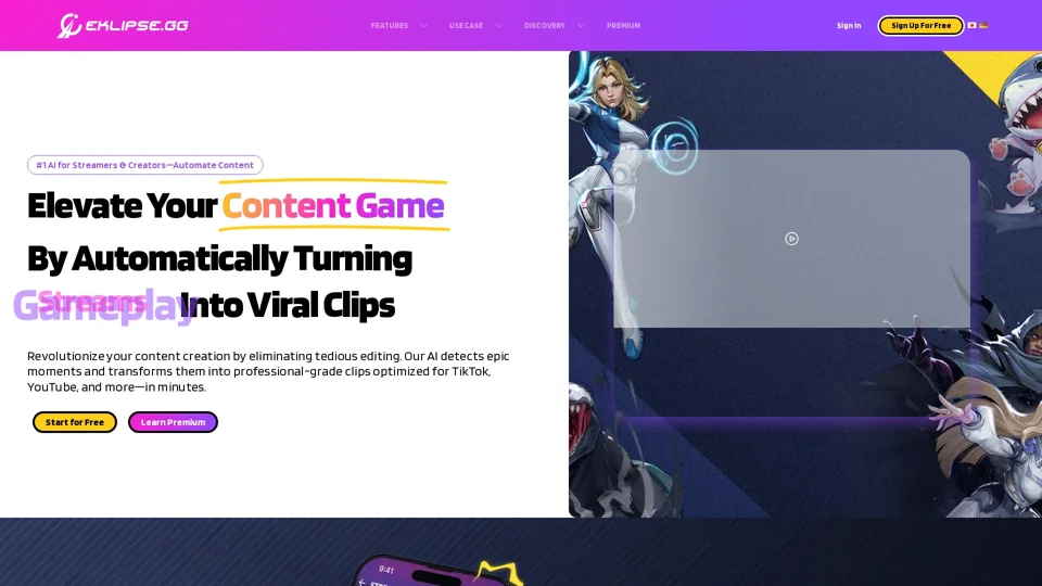 Eklipse - Convert Twitch Clip To TikTok, Reels, & Shorts For Free