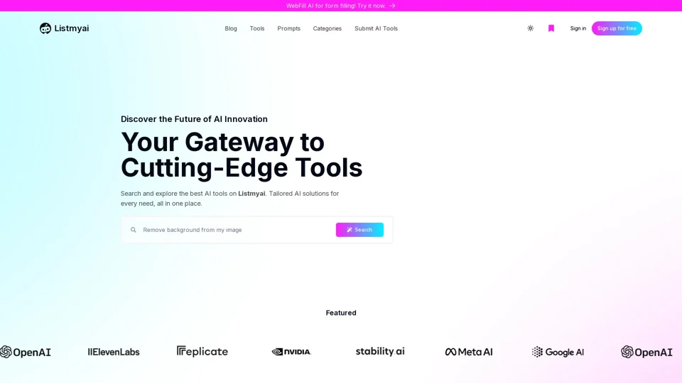 Listmyai - Explore Cutting-Edge AI Tools | Discover AI Innovation