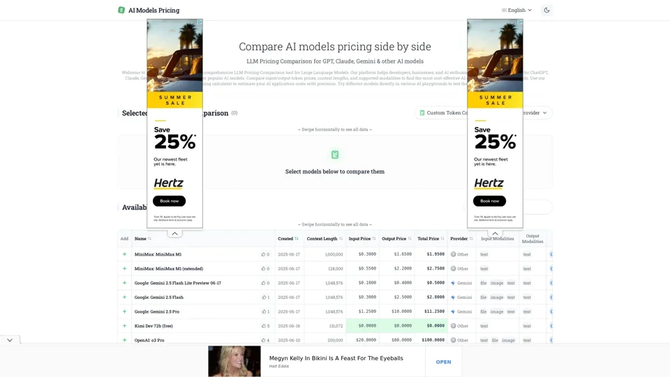 LLM Pricing Comparison - Compare ChatGPT, Claude, Gemini & AI Models Costs | Try Models in Playground