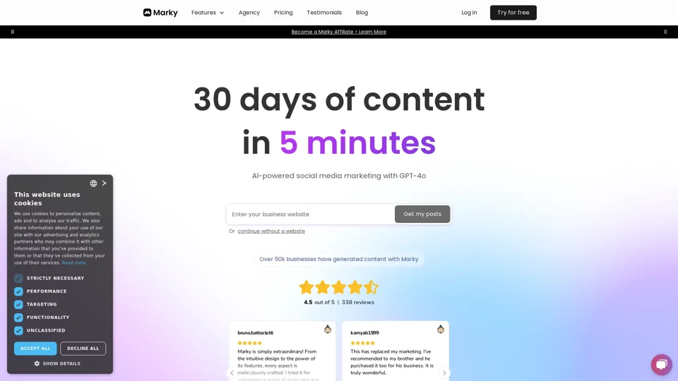 Marky - Powerful AI Social Media Marketing